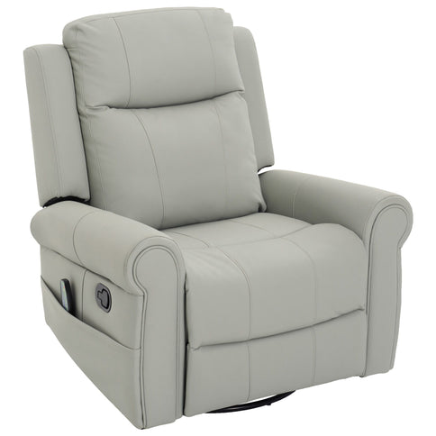 Manual Recliner Chair With 270 Degree Swivel, Massage & Heating, Dual Reclining Positions
