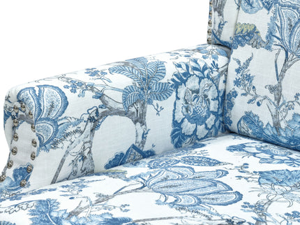 Accent Chair With Floral Upholstery And Nailhead Trim