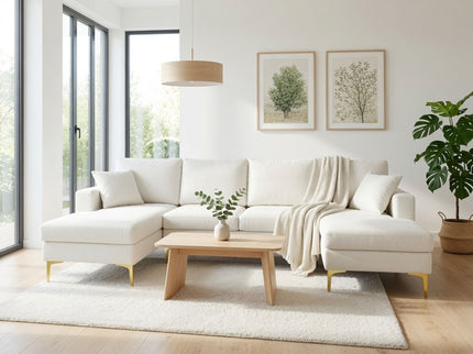 U - Shaped Sectional Sofa With Double Chaise
