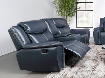 Stanwicke - Motion Reclining Loveseat With Console - Blue