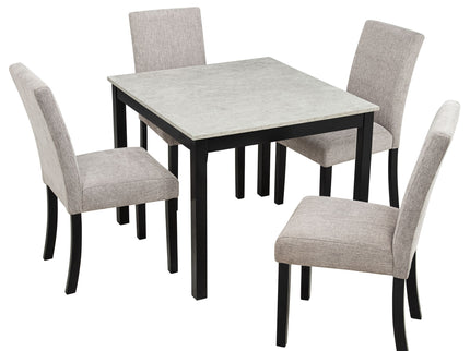 Modern 4 Person Dining Table Set With 4 Chairs