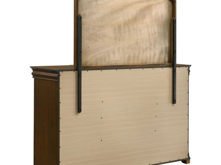 Leonide - 9 Drawer Dresser With Mirror - Cherry
