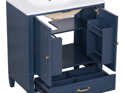 Bathroom Vanity With Sink, Soft Closing Door, Multi Functional Storage