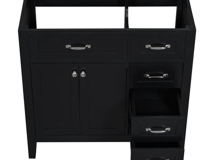 Modern Bathroom Vanity Base Only, 2 Doors And 3 Drawers