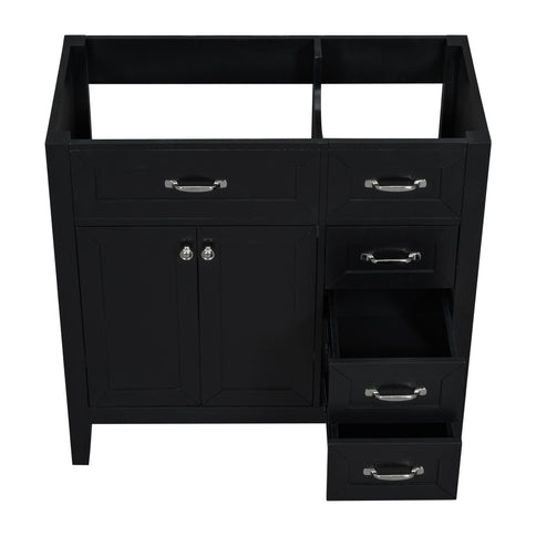 Modern Bathroom Vanity Base Only, 2 Doors And 3 Drawers