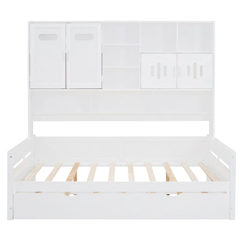 Daybed With All-In-One Cabinet And Shelf