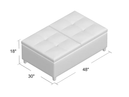 Lanister - Ottoman Double Top Storage - Brown