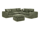Dark Green / 2 Pc. Symmetrical Sectional Sofa, Ottoman
