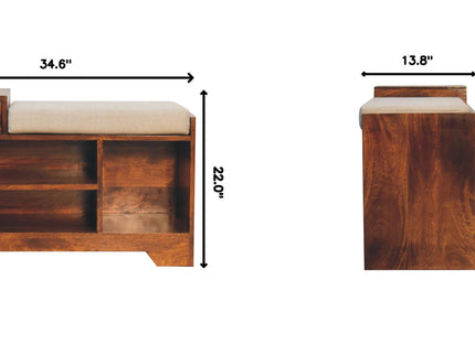Retreat - Shoe Bench, 1 Drawer - Chestnut
