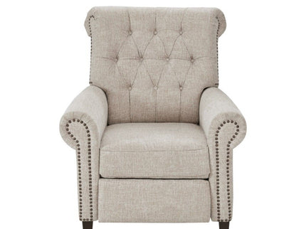 Aidan - Push Back Recliner Chair With Tufted Back And Nailhead Trim - Cream