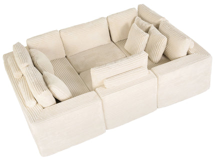 Modular U Shaped Sectional Sofa With Reversible Design