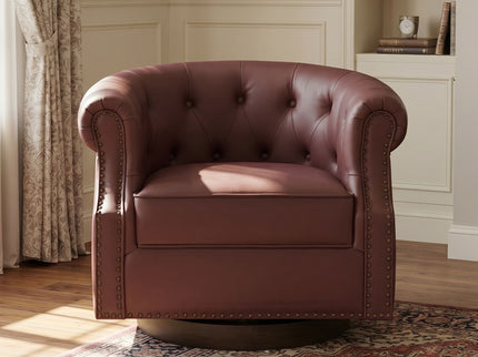 360° Swivel Accent Chair With Curved Back