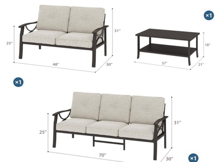 Patio Furniture Set & Coffee Table For Backyard