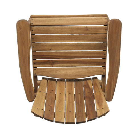 Outdoor Weather Resistant Acacia Wood Adirondack Dining Chairs (Set of 2)