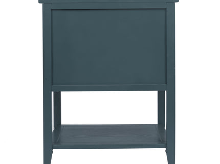 2 Drawer Side Table, Natural Rattan