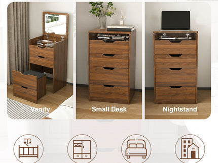 Vanity Desk With Lighted Mirror & Stool