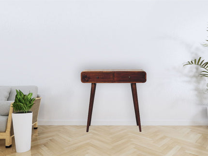 Curved Hallway Table - Chestnut