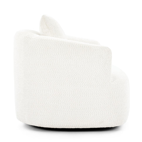 360° Swivel Barrel Sofa Chair With Throw Pillow, Upholstered Accent Chair