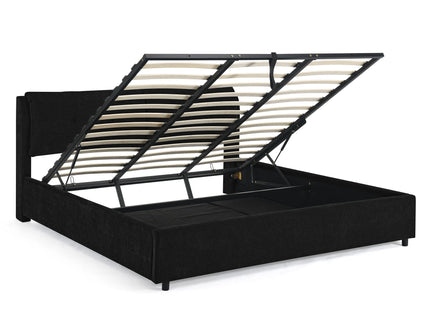 Storage Upholstered Hydraulic Platform Bed With Integrated Headboard