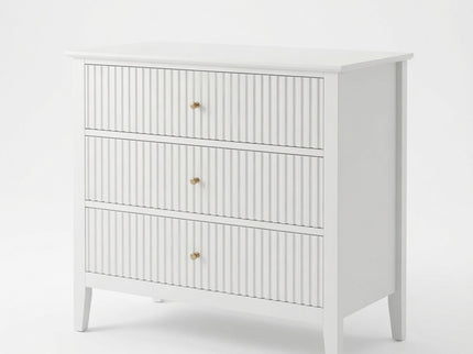 3 Drawer Nightstand, Wide With Soft Close Slides - White