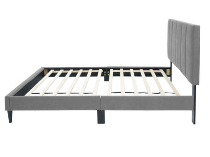 Bed With Channel Tufted Adjustable Headboard
