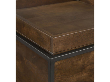 Ondrej - Square Accent Side Table With Removable Tray - Dark Brown