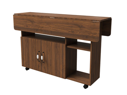 Multi Functional Folding Table With Storage Shelves And Wheels