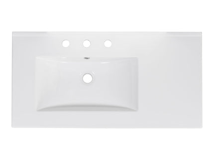 Bathroom Vanity With Ceramic Sink Combo, Abundant Storage Cabinet 2 Soft Close Doors And 5 Drawers