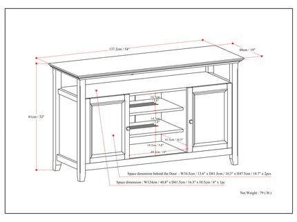 Amherst - TV Media Stand - Rustic Natural Aged Brown
