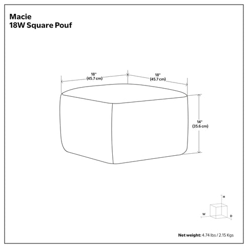 Macie - Square Woven Outdoor / Indoor Pouf - Gray / White