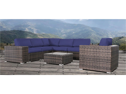 Wicker Seating Group Set With Table And Cushions