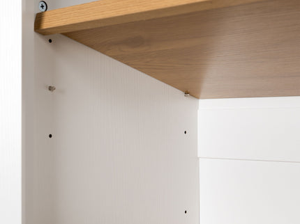 Tall Arched Cabinet With Rattan Doors & Adjustable Shelves
