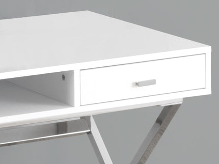 Computer Desk For Home Office, Laptop, Storage Drawers, Glossy Contemporary & Modern
