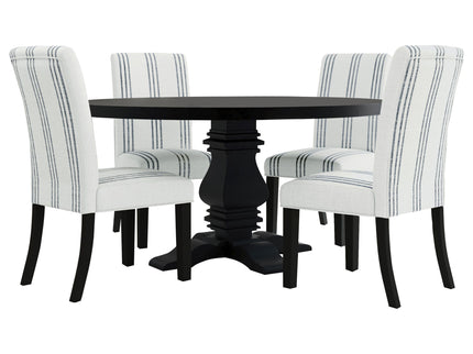 Draper - Upholstered Dining Chair (Set of 2) With Vertical Stripes - Beige