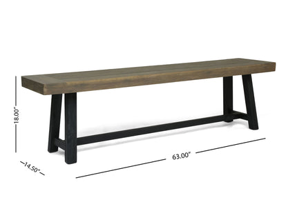 Cloud - Outdoor Bench With Acacia Wood Frame And Slat Panel Design
