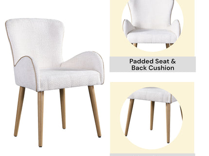 Qwin - Boucle Side Chair (Set of 2) - Beige