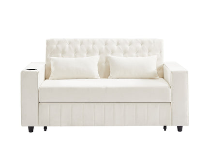 Pull-Out Sofa Bed Convertible Couch With Adjustable Backrest For Living Room