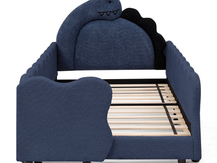 Cute Dinosaur Shaped Bed With Safety Guardrail, Toddler Frame