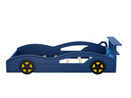 Wooden Race Car Bed, Car Shaped Platform Twin Bed With Wheels For Teens