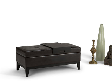 Oregon - Contemporary Storage Ottoman Bench With Tray