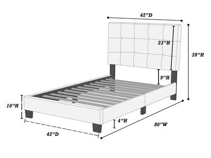 Contemporary Style Bed, Rectangle Headboard
