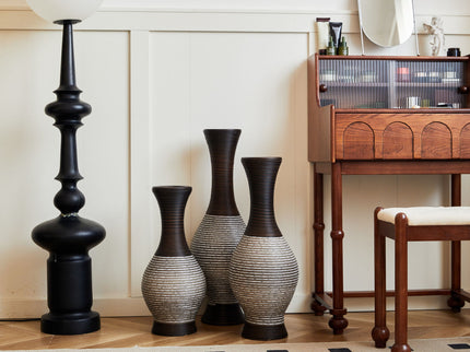 Tall Designer Floor Vase With Elegant 2 Tone