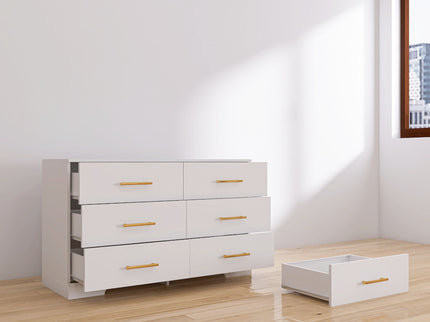 Large 6 Drawers Chest Of Drawer Dressers Table With Handle