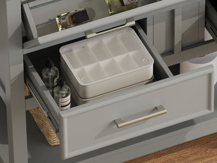 Bathroom Vanity With Ceramic Sink, Tip Out Tray & 2 Full Extension Drawers