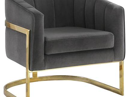 Tufted Barrel Accent Chair Upholstered Lounge Chair - Gray