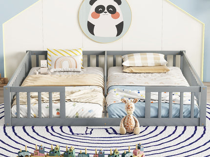 Double Floor Bed With Fence, Guardrails, Without Door