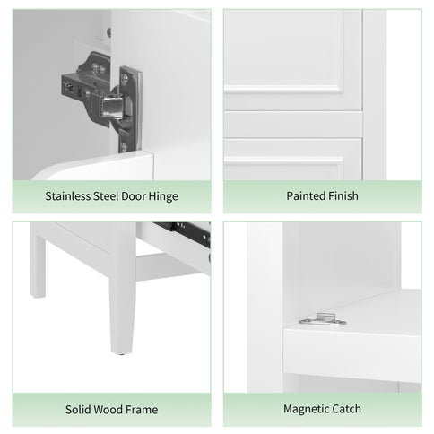 Bathroom Vanity With Sink, Adjustable Feet, 1 Drawer And Door Shelf Storage - White