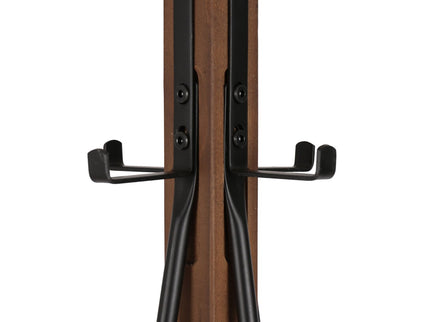Reclaimed Wood And Metal Freestanding Coat Rack With Hooks Use In Bedroom, Living Room - Natural