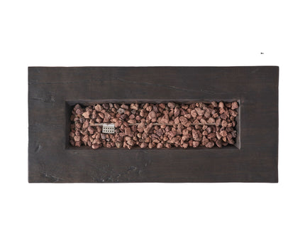 Custer - Rectangular Fire Pit 50, 000 Btu Magnesium Oxide - Brown