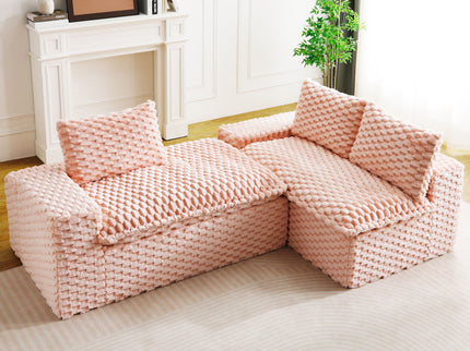 Modular Sofa, Convertible Twin Seat With Chaise Lounge